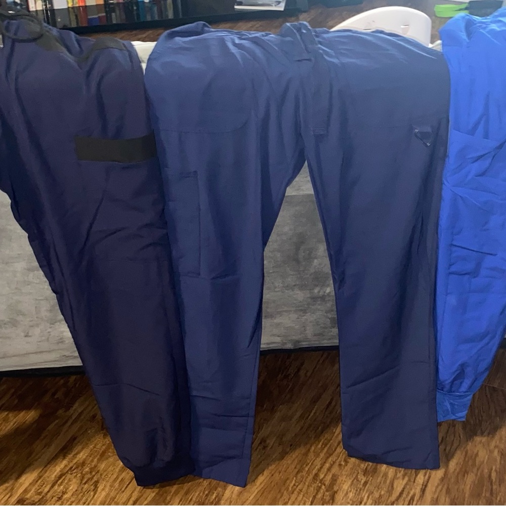 3 Blue Scrub Pants
